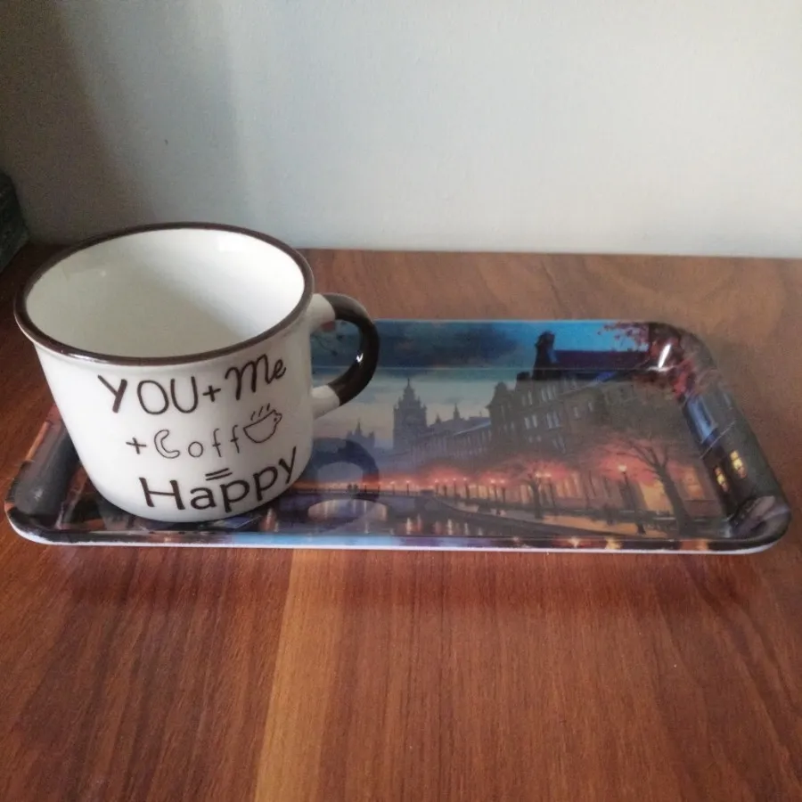 سینی یک نفره و فنجان