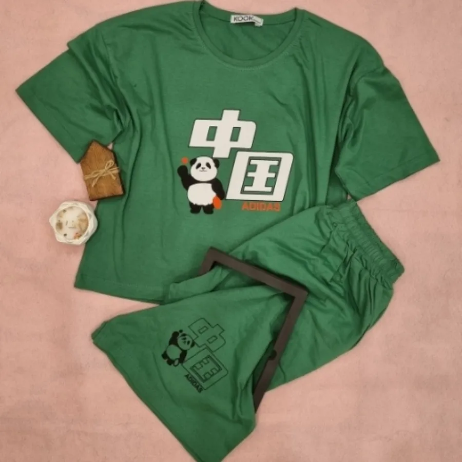 کراپ شلوارک طرح پاندا