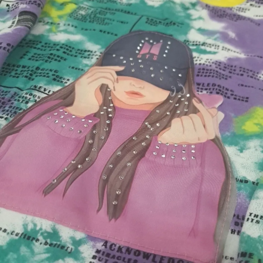 کراپ رنگی رنگی آستین بلند