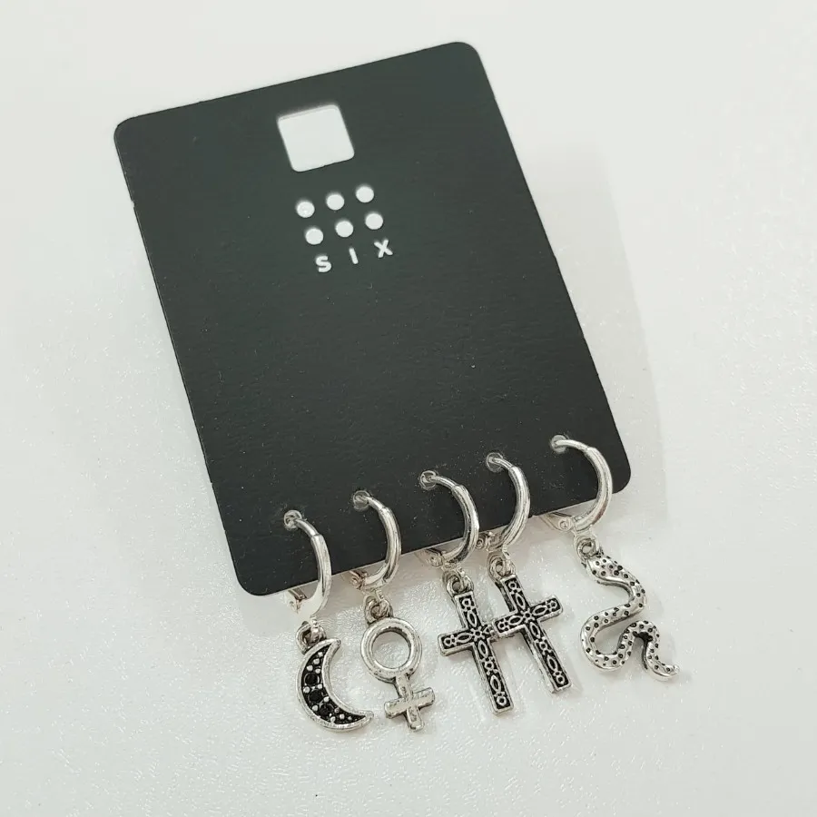 پک گوشواره قفلی سیاه قلم