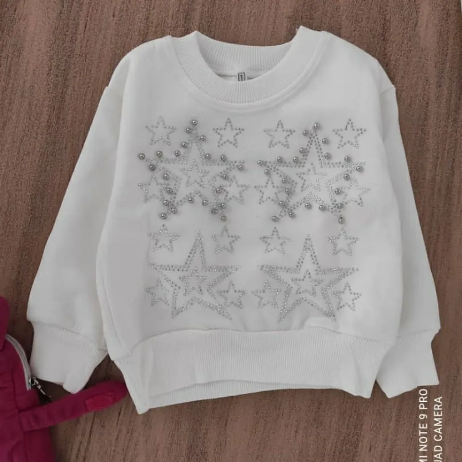 بلوز سفید نگین دار