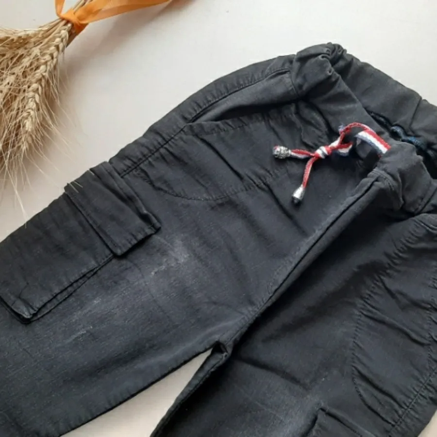 شلوار ذغالی بغل جیب دار