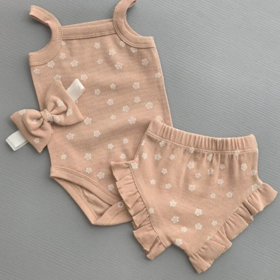 ست بادی شورت و هد گل ریز