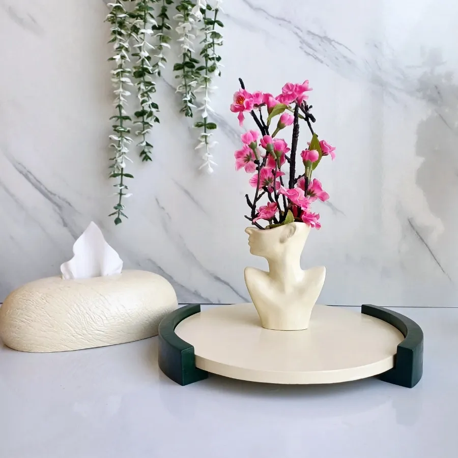 گلدان و سینی و جادستمالی