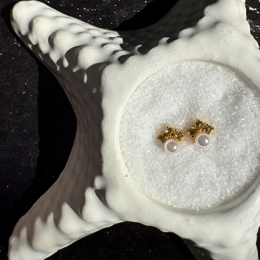 گوشواره نقره ابکاری طلا