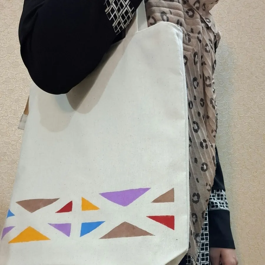 کیف پارچه ای طرح هندسی 1