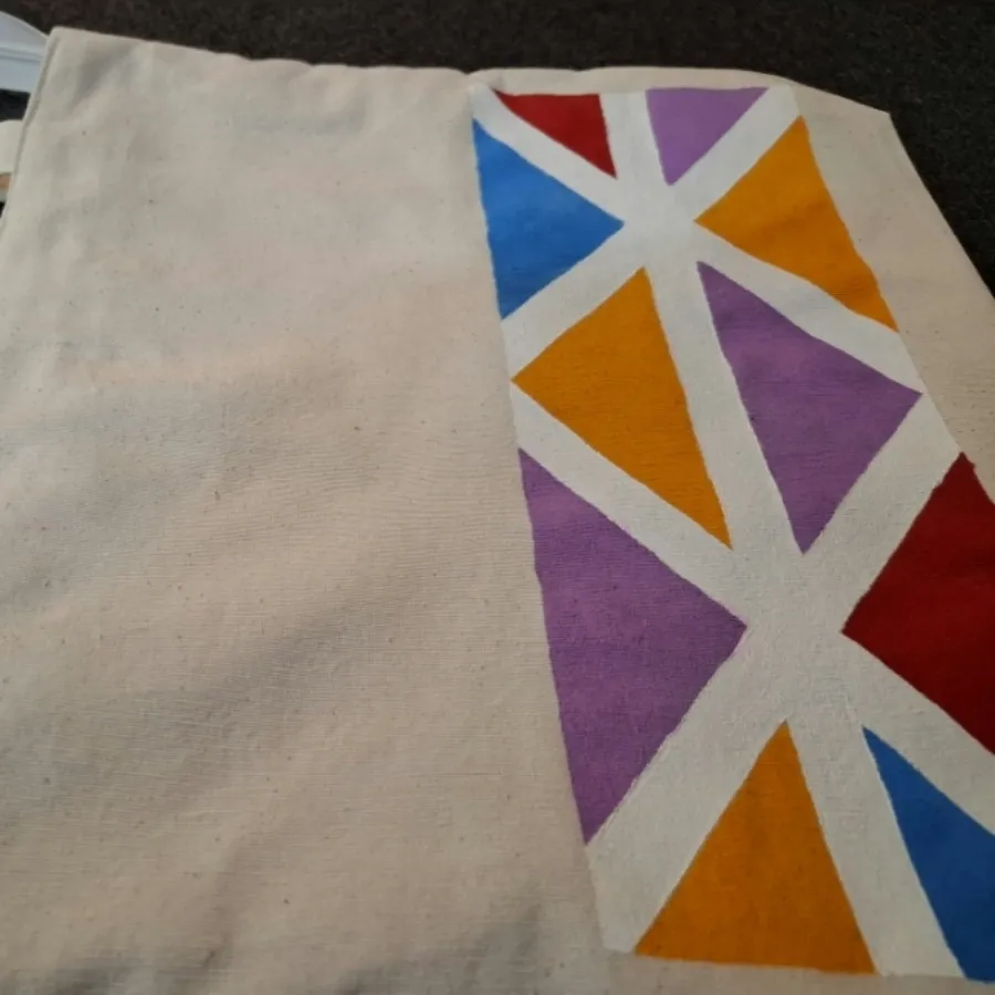 کیف پارچه ای طرح هندسی 2