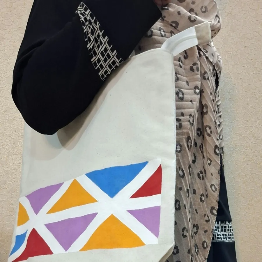 کیف پارچه ای طرح هندسی 2