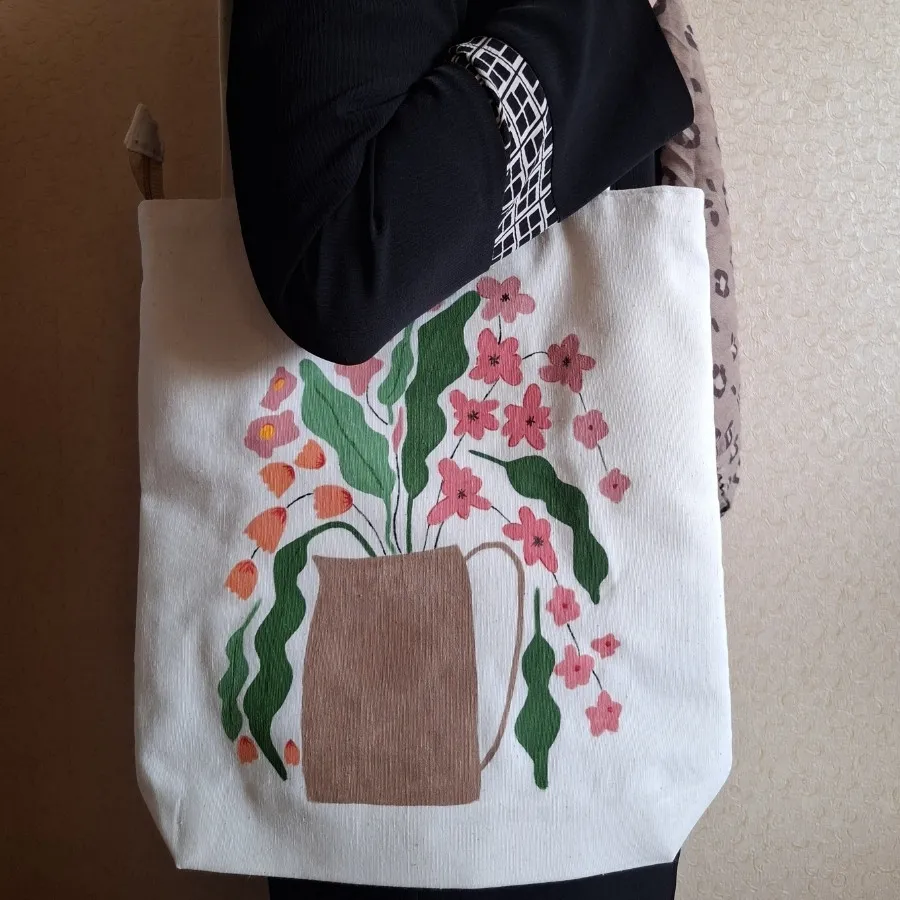 کیف پارچه ای گل های بهاری