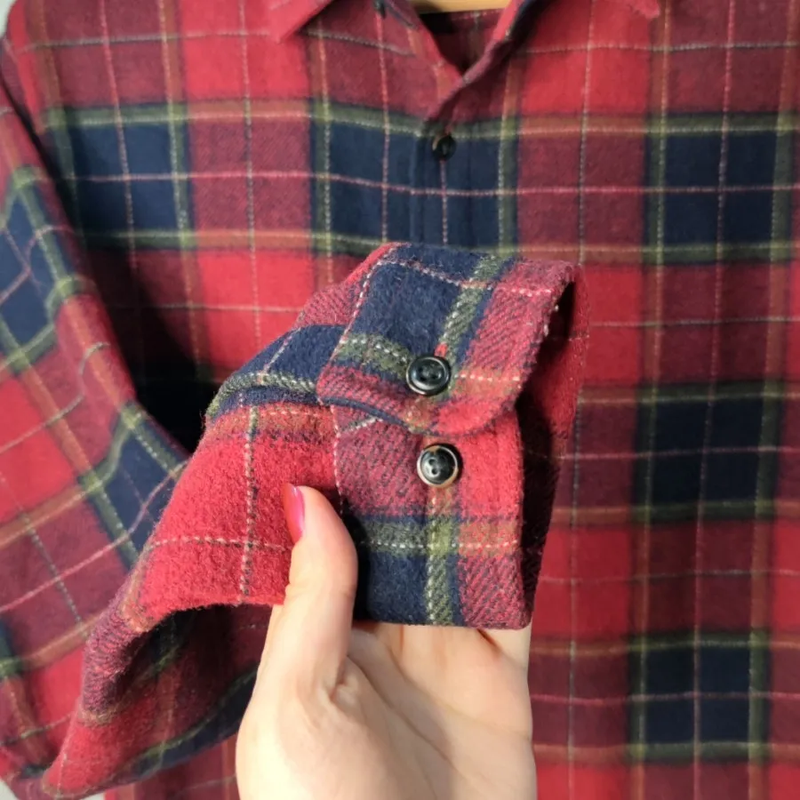 پیرهن پشمی چهارخانه قرمز