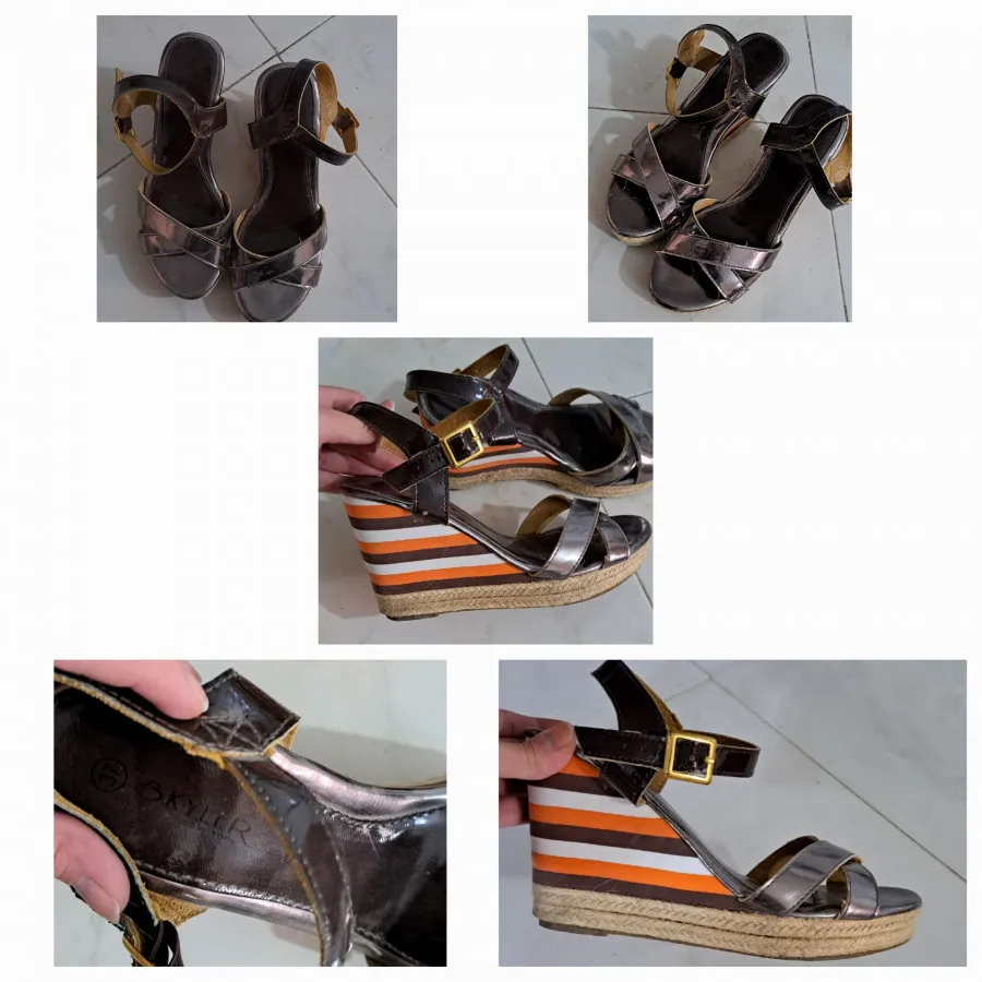 کفش بژ پاشنه بلند ورنی