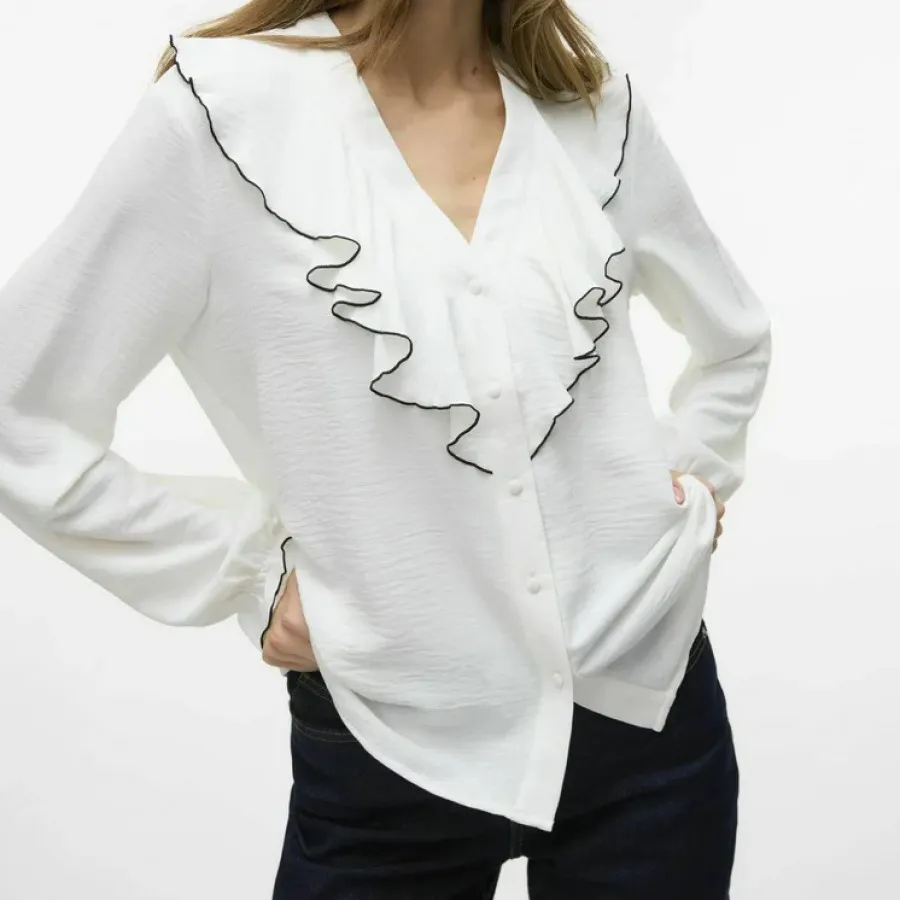 شومیز سفید نخ پنبه