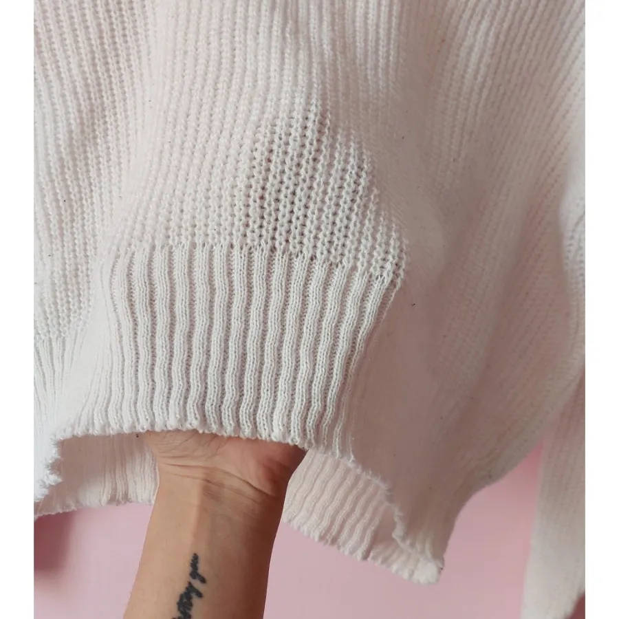 بافت یقه شل سفید