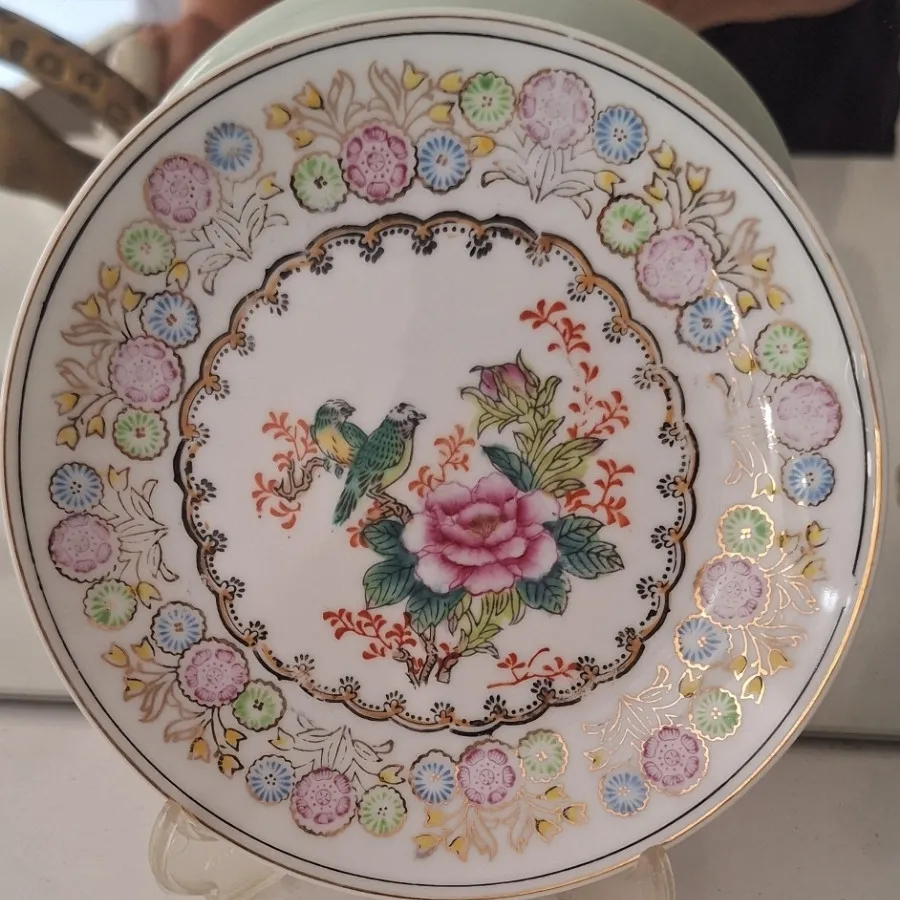 بشقاب عتیقه گل و بلبل