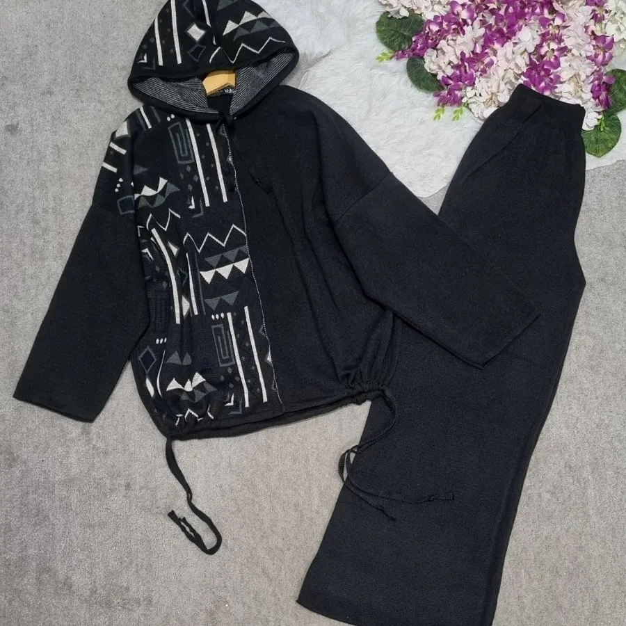 ست هودی شلوار بافت