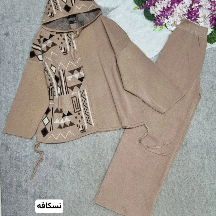 ست هودی شلوار بافت