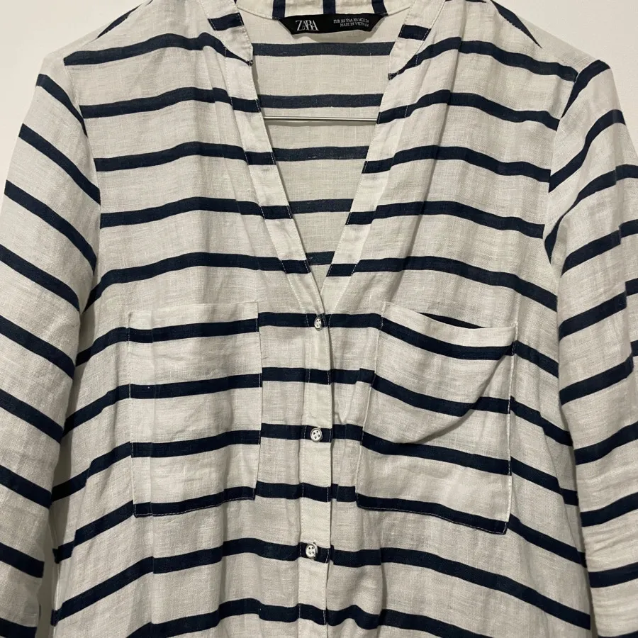 شومیز راه راه لینن زارا