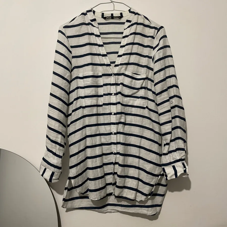 شومیز راه راه لینن زارا