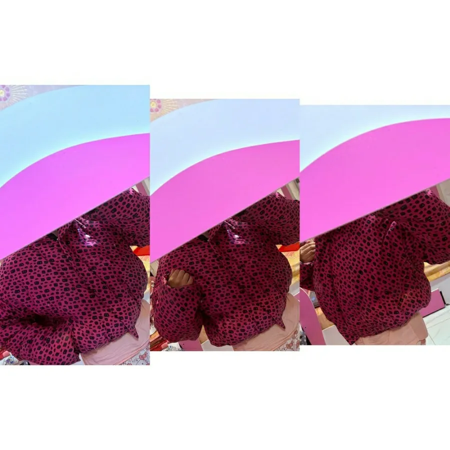 کاپشن پفکی پلنگی سرخابی