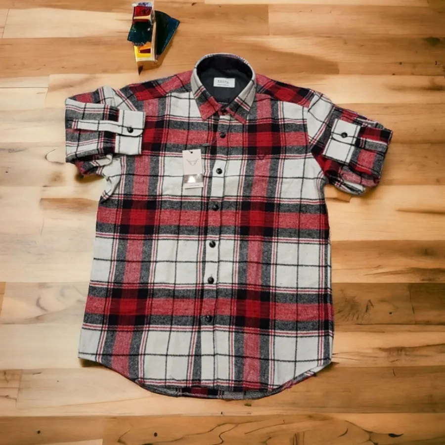 پیراهن پشمی ضخیم چهارخانه