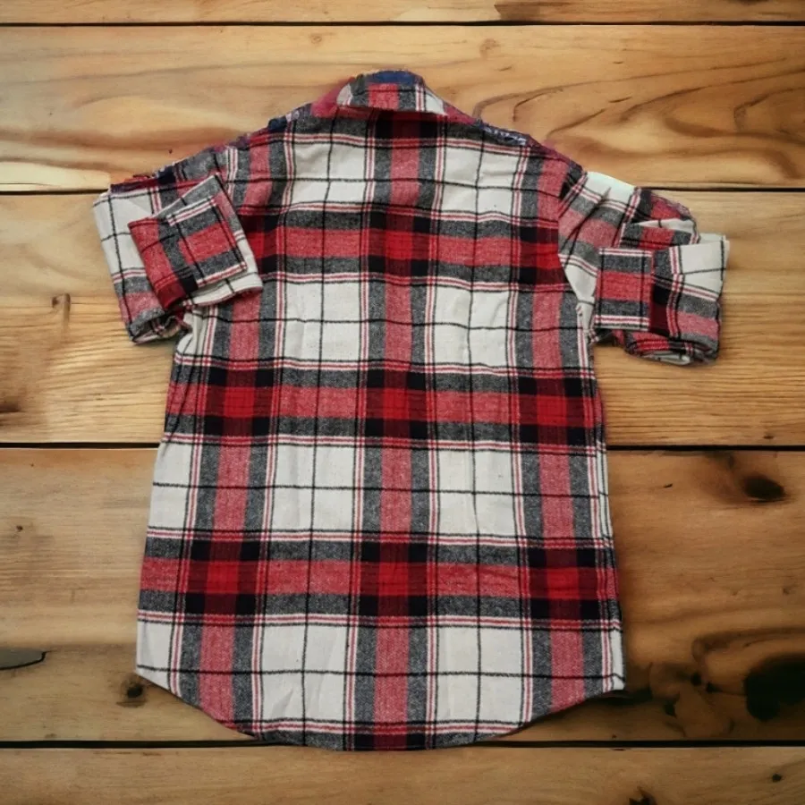 پیراهن پشمی ضخیم چهارخانه