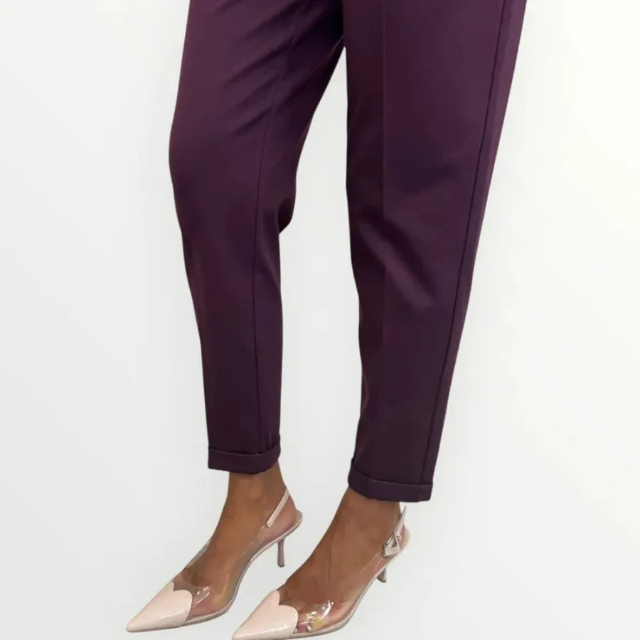 شلوار کرپ بادمجانی