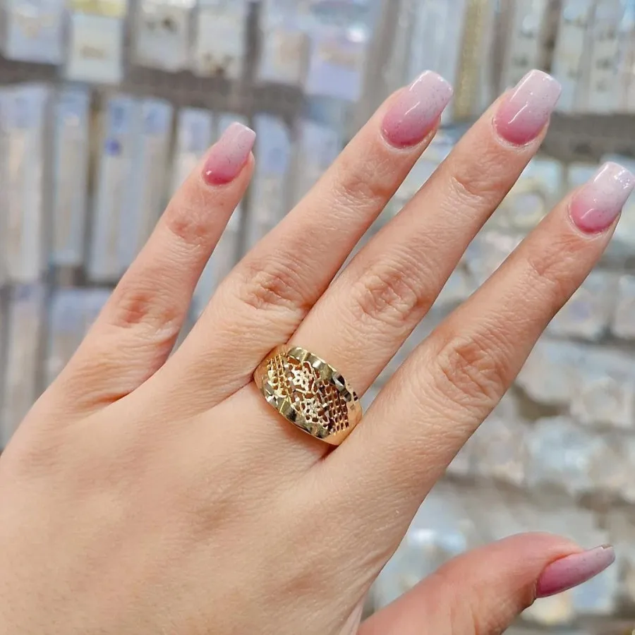 انگشتر طرح طلا رنگ ثابت