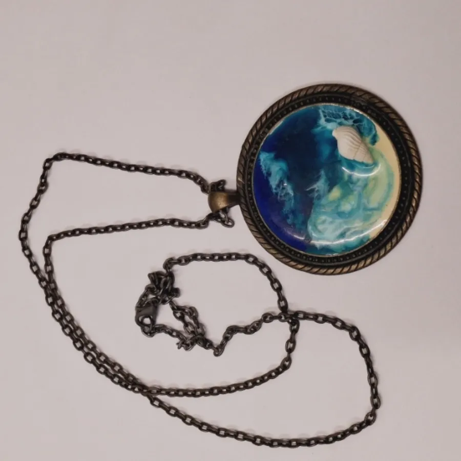 گردنبند رولباسی  طرح دریا
