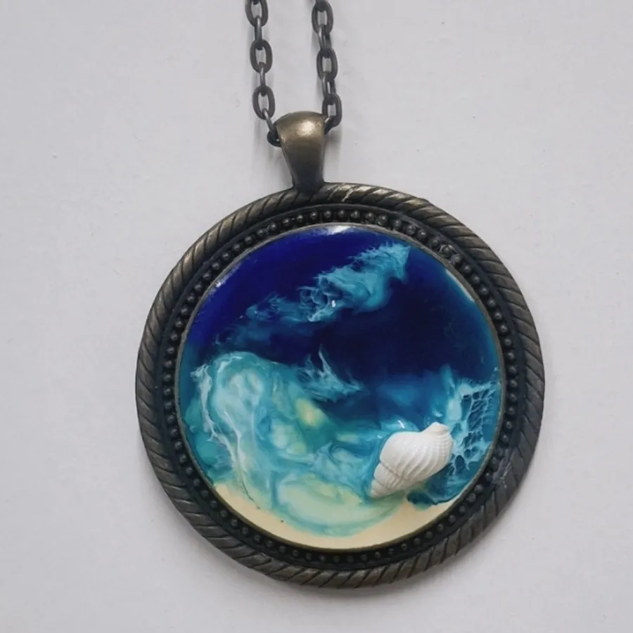گردنبند رولباسی  طرح دریا