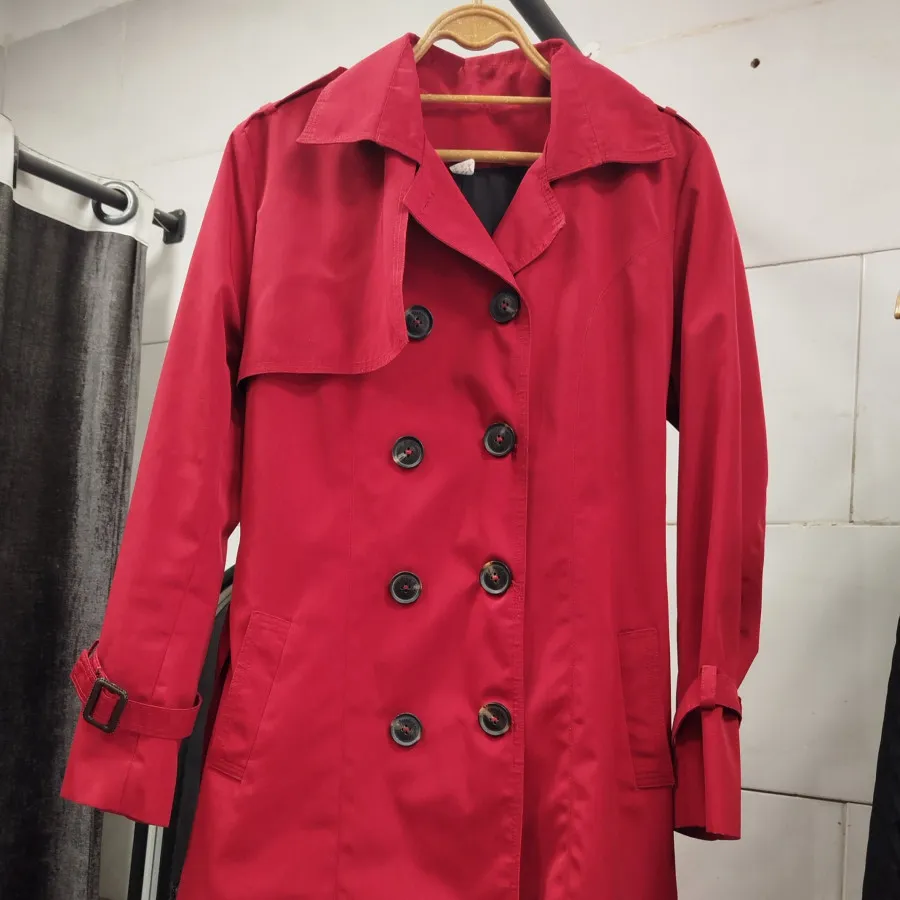 ترنچ کت(بارانی)قرمز اناری