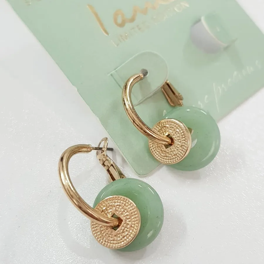 گوشواره آویز سنگ آونتورین