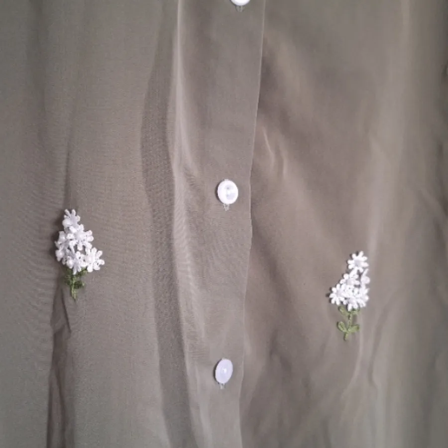 شومیز گلدوزی سبز زیتونی