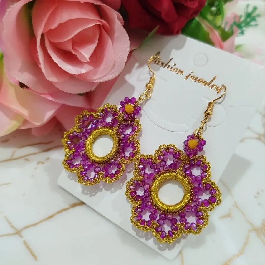 گوشواره گلابتونی