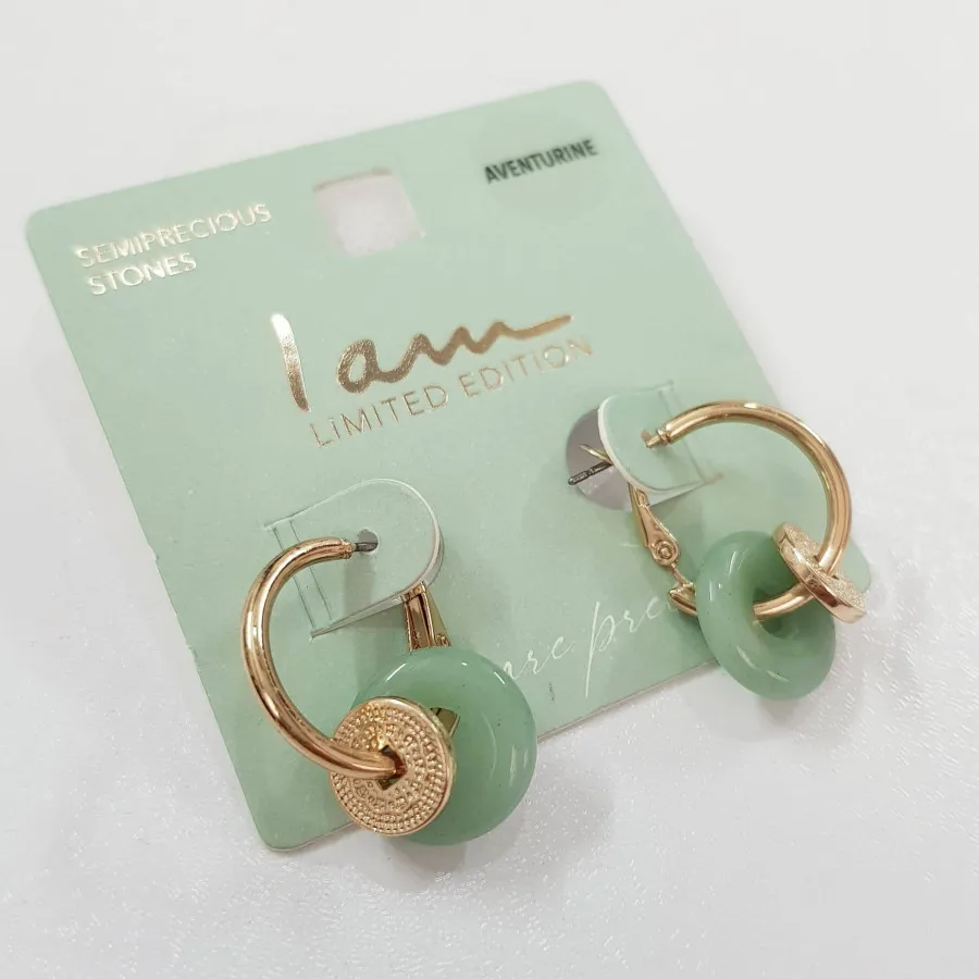 گوشواره سنگ آونتورین سبز