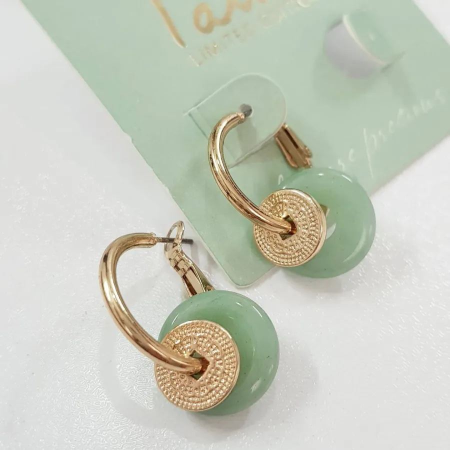 گوشواره سنگ آونتورین سبز