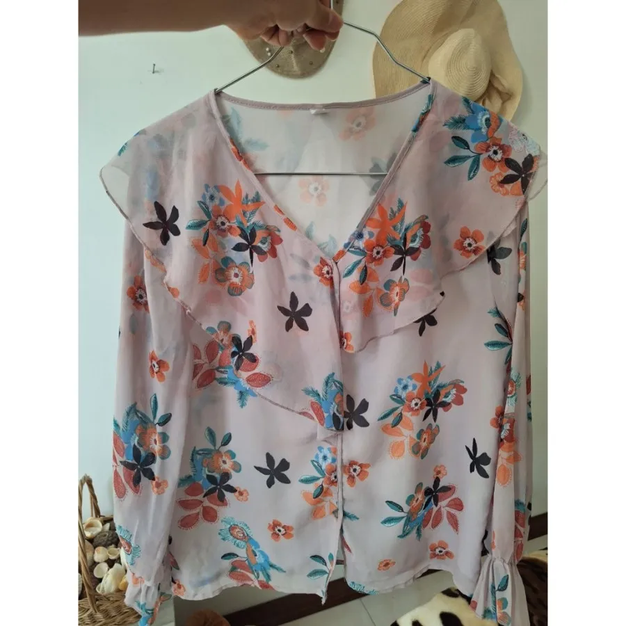 شومیز حریر استردار SHEIN