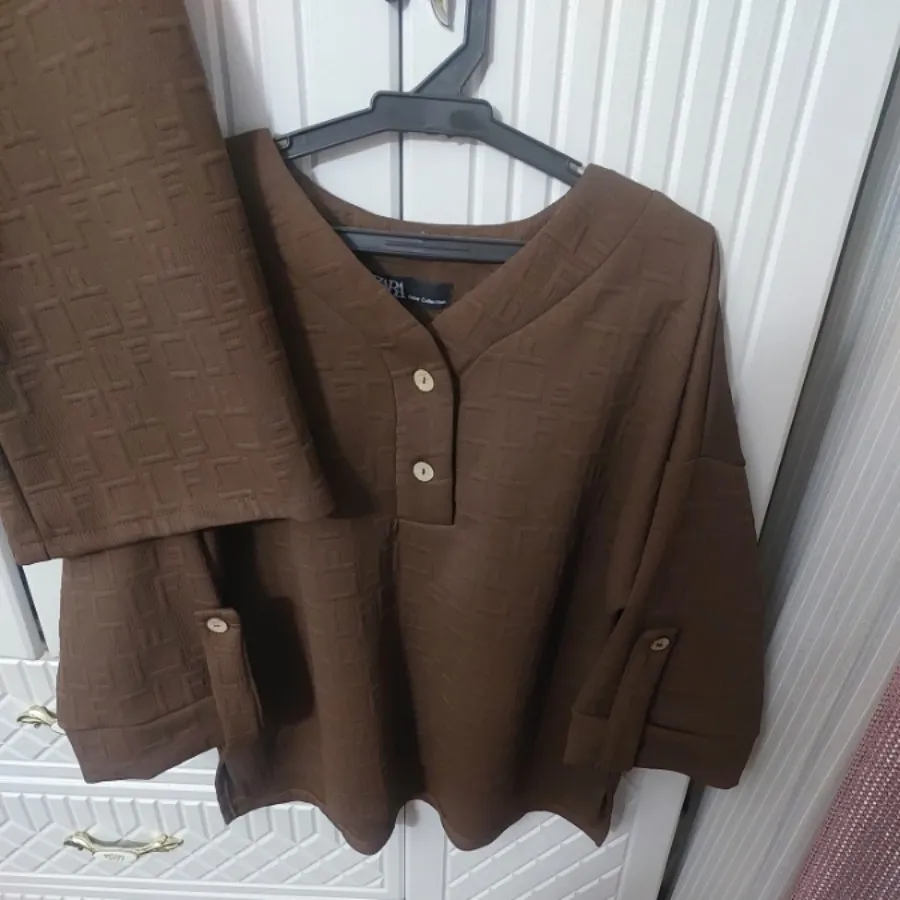 ست مانتوشلوپاییزه قهوه ای