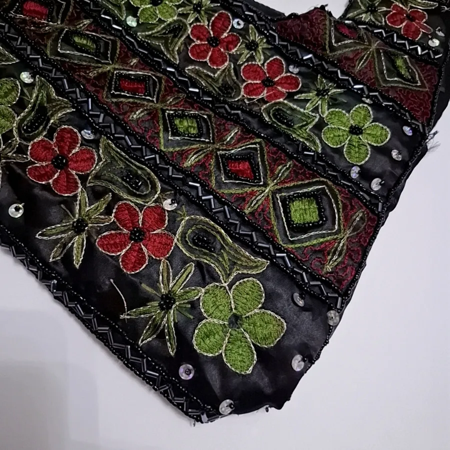 کیف ساتن منجوق دوزی