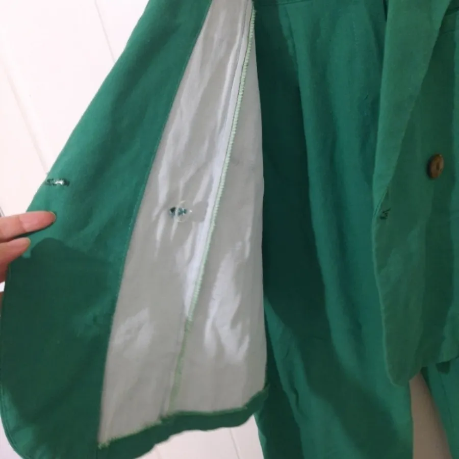 کت و شلوار لنین سبز