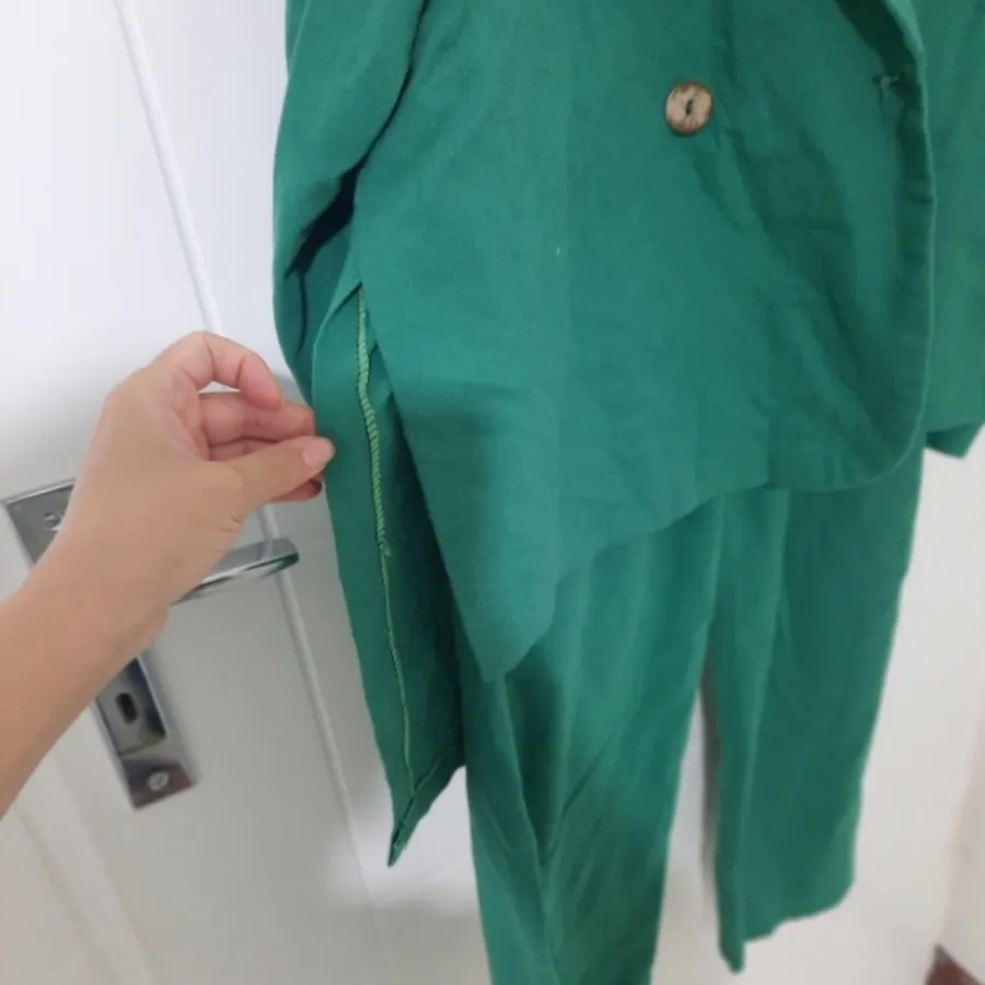 کت و شلوار لنین سبز