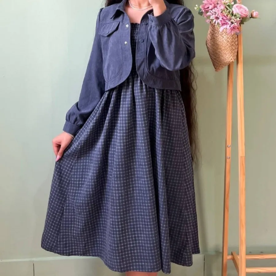 پیراهن دوتیکه جنس کتان