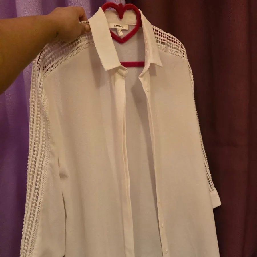 شومیز سفید کوتون