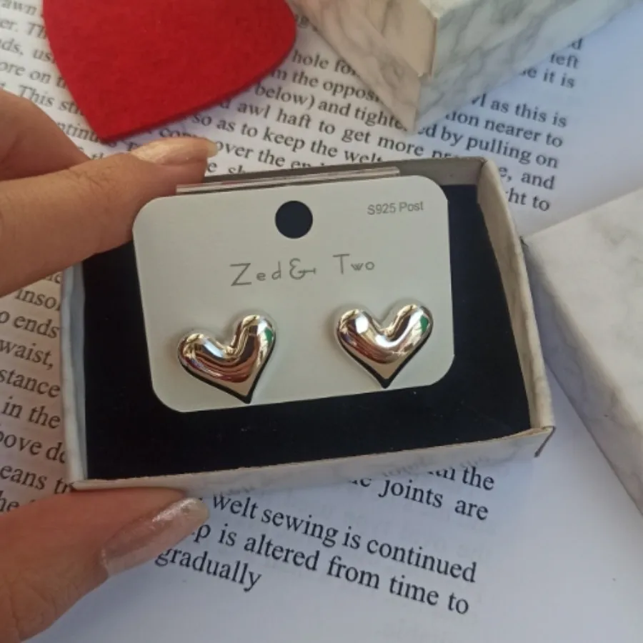 گوشواره قلب نقره ای