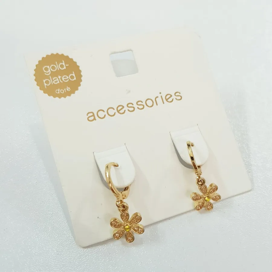 نیم ست گل بابونه نگین دار