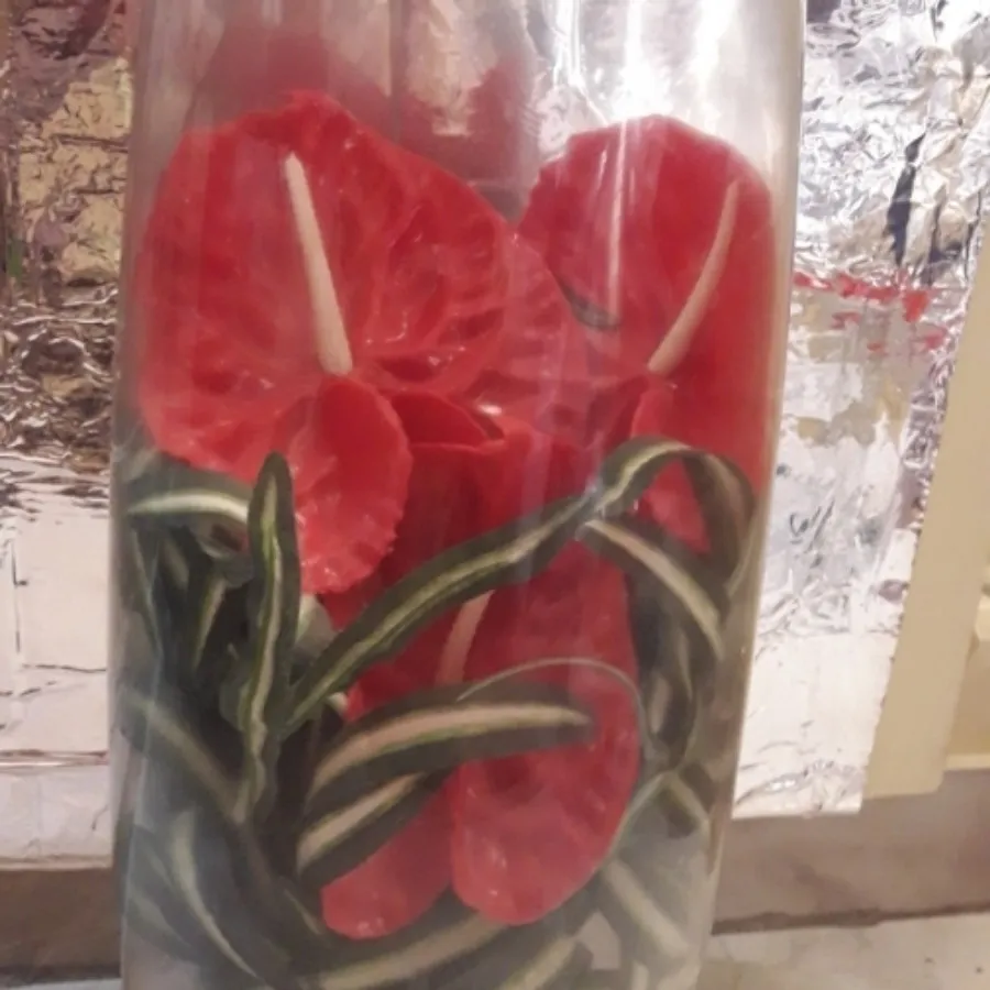 گلدان و گل مصنوعی( بلند)