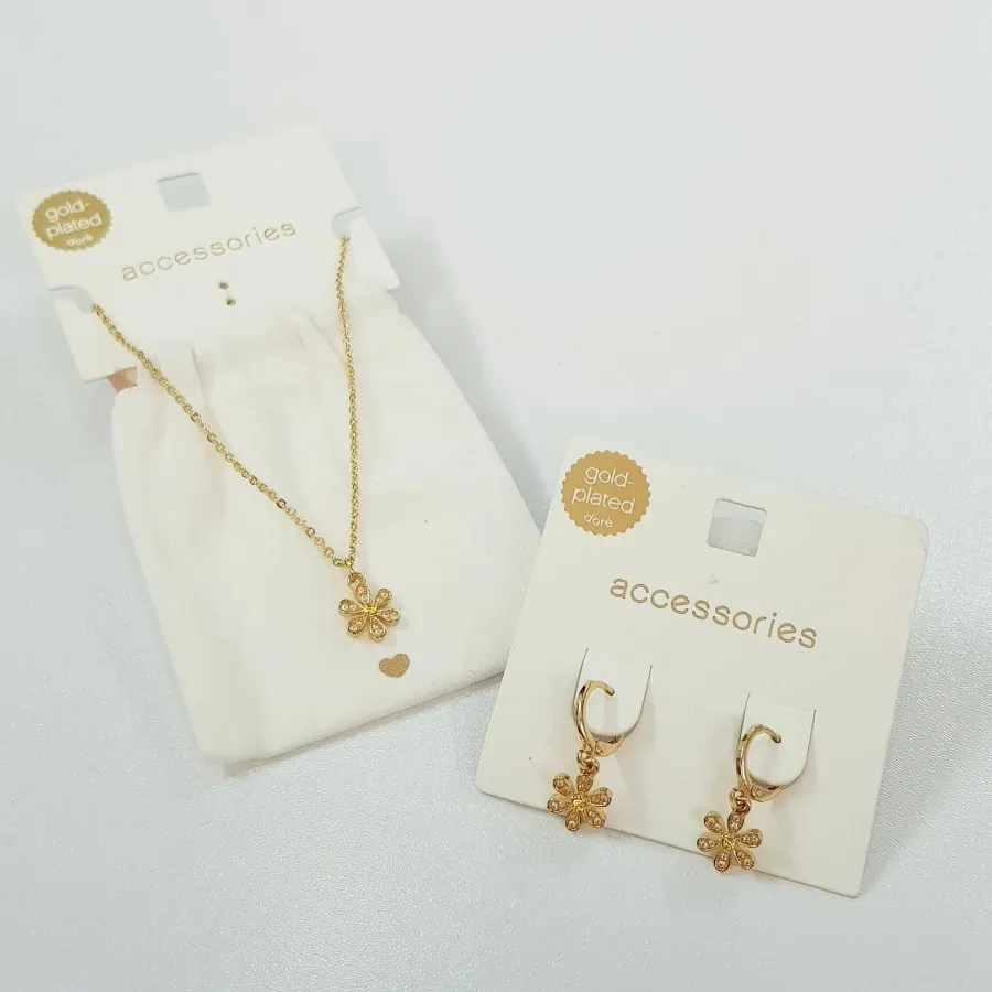 نیم ست گردنبند گوشواره گل