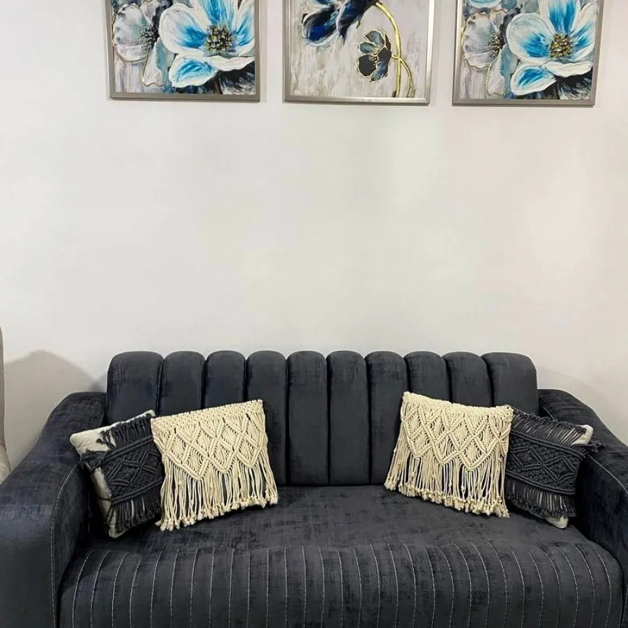 پرده و کوسن و رانر مکرومه