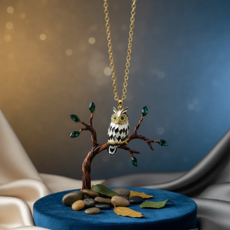 گردنبندزنانه طرح جغد