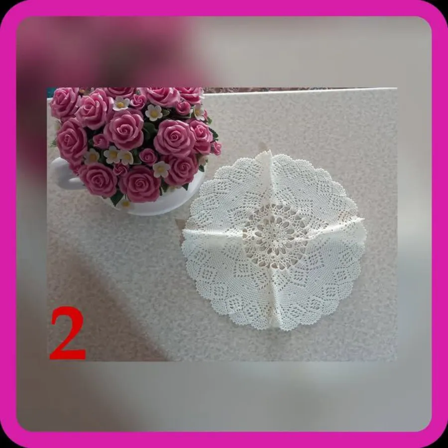 رومیزی ابریشمی قلاب بافی