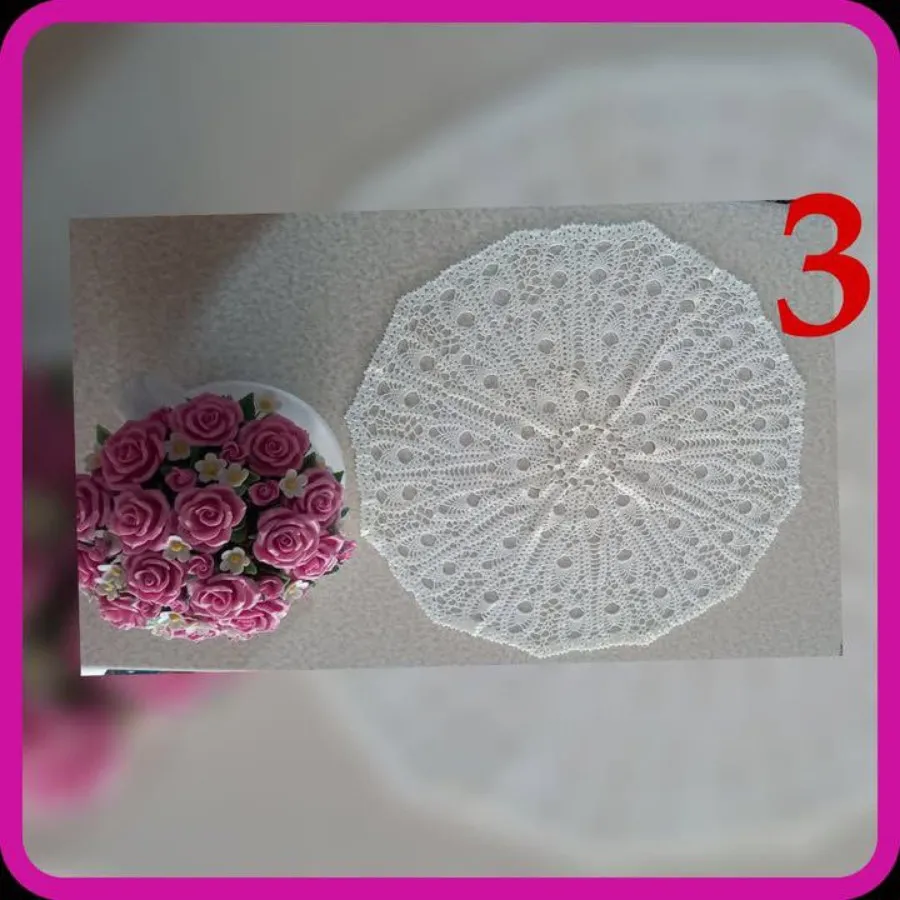 رومیزی ابریشمی قلاب بافی